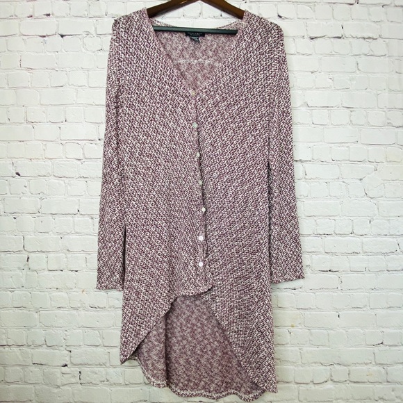 About A Girl Low/High Button Down Cardigan Large - Picture 1 of 6